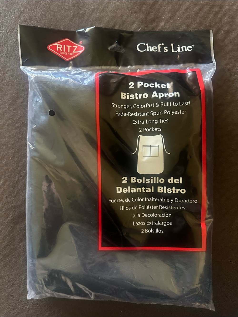 1 Chef's  Black 2-Pocket Bistro Apron new